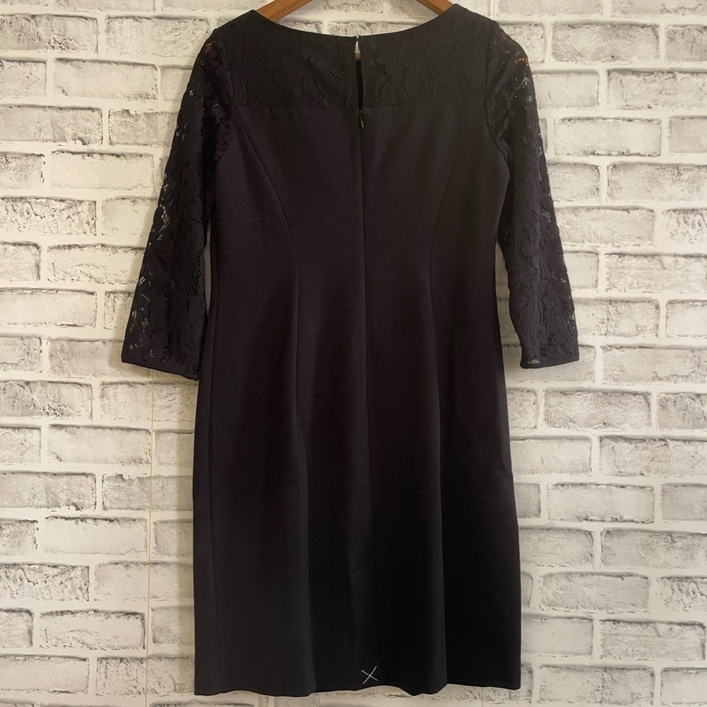 NWT! Women’s Talbots Crepe and Lace black shift dress 6P MSRP $139 - Picture 3 of 5